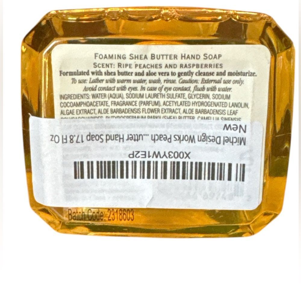 Michel Design Works Foaming Shea Butter Hand Soap Peach Raspberry 17.8oz (2) - Picture 2 of 3